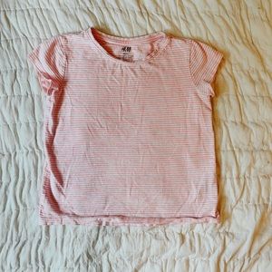 SOLD EUR 110/116 - US 4-6 H&M Hot Pink Pin Stripped Basic Tee
